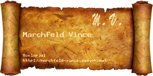 Marchfeld Vince névjegykártya